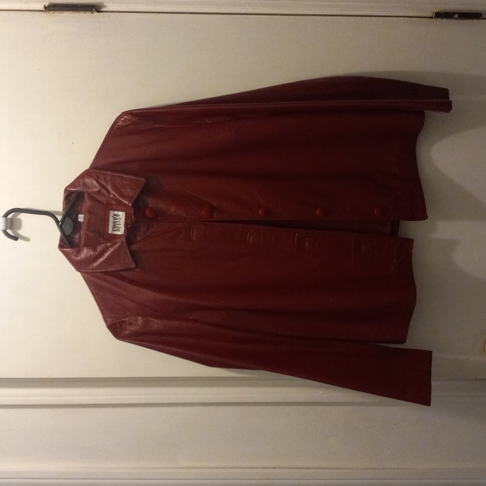 Vintage Chicos Leather Red Jacket